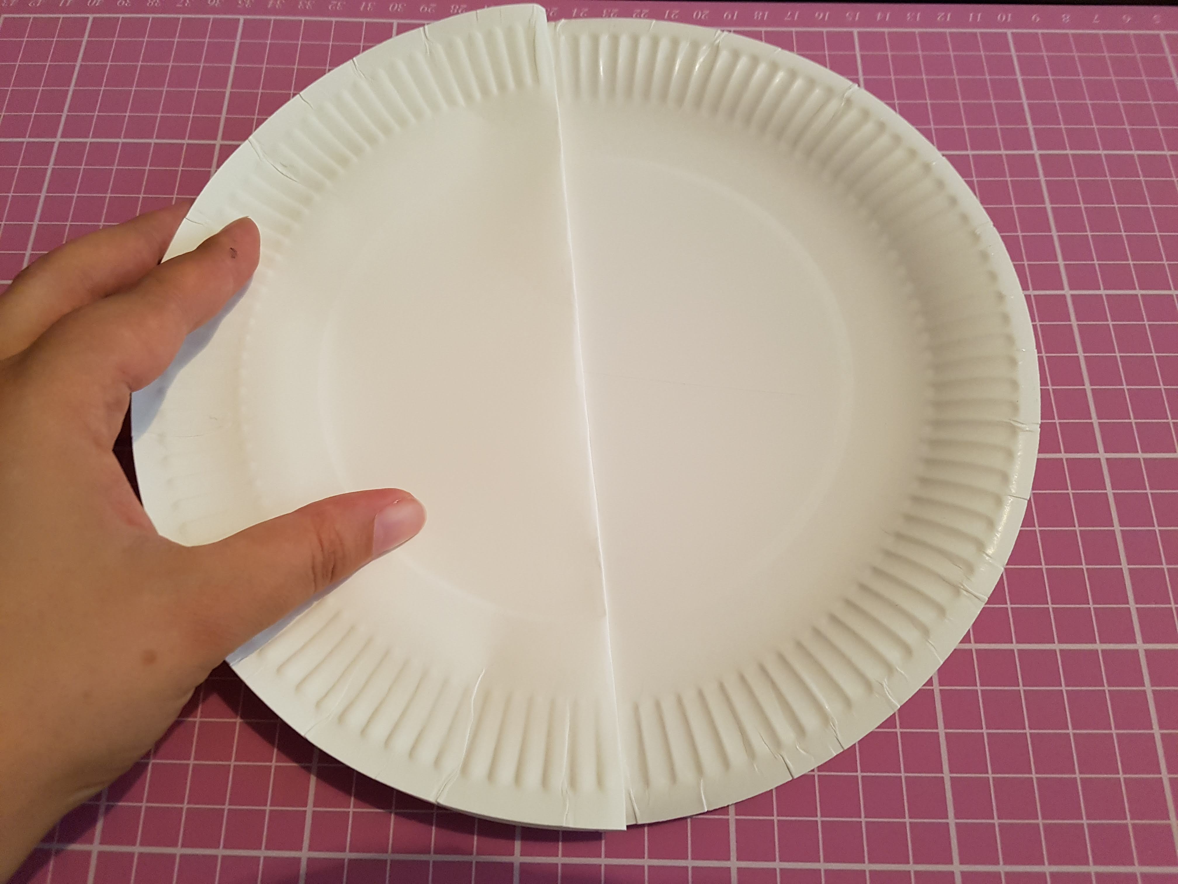 Using a folded paper plate to find diameters