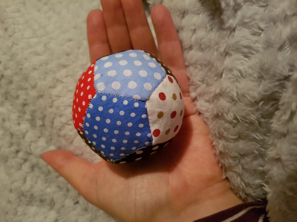 a dodecahedron made out of patchwork